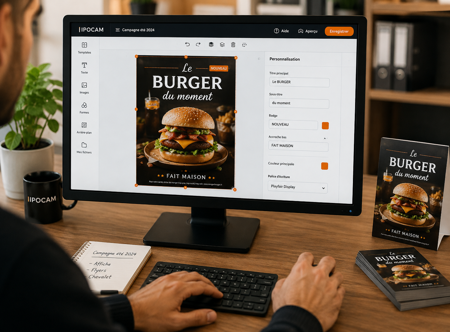 Personnalisation d'un support de communication sur la plateforme IPOCAM